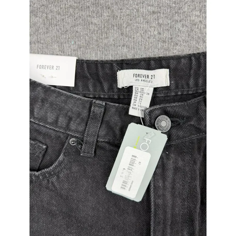 Forever 21 Women's Black Distressed Denim‎ Shorts